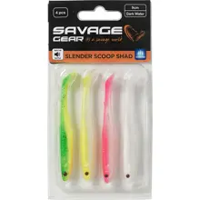 SAVAGE GEAR - Súprava nástrah Slender Scoop Shad 11 cm 7 g Dark Water Mix 4 ks