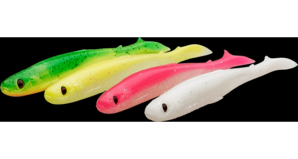 SAVAGE GEAR - Súprava nástrah Slender Scoop Shad 11 cm 7 g Dark Water Mix 4 ks