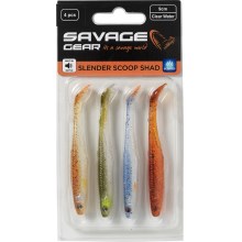 SAVAGE GEAR - Súprava nástrah Slender Scoop Shad 9 cm 4 g Clear Water Mix 4 ks