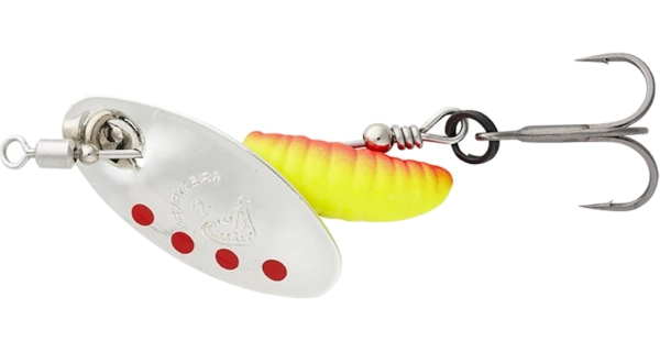 SAVAGE GEAR - Trblietka Grub Spinners Silver Red Yellow veľ. 1 3,8 kg