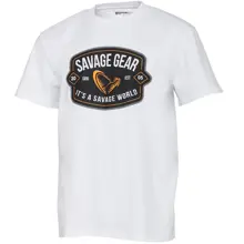 SAVAGE GEAR - Tričko Badge Logo Tee White veľ. 2XL
