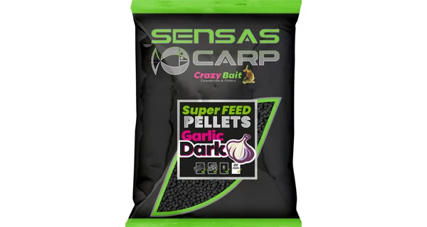 SENSAS - Pelety Super Feed 2 mm 650 g Garlic Dark