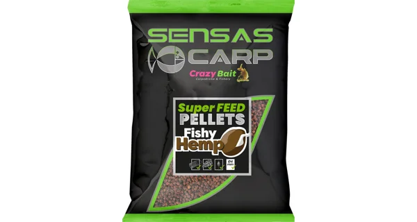 SENSAS - Pelety Super Feed 4 mm 650 g Fishy Hemp