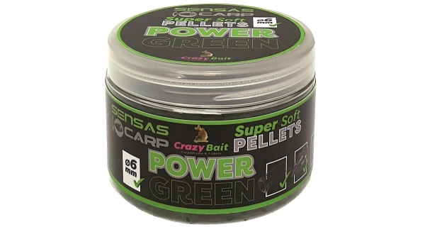 SENSAS - Pelety Super Soft Green Cesnak 6 mm 60 g