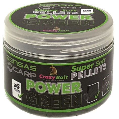 SENSAS - Pelety Super Soft Green Cesnak 6 mm 60 g