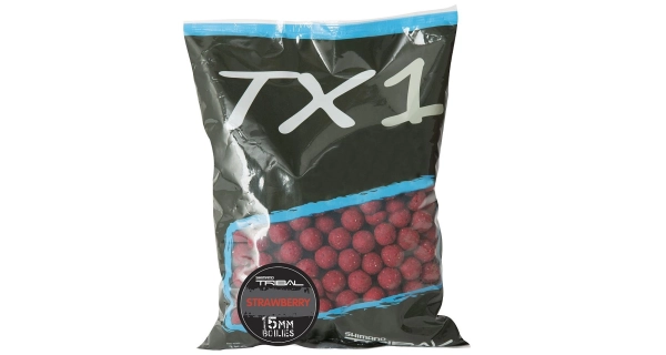 SHIMANO - Boilie TX1 Strawberry 15 mm 1 kg