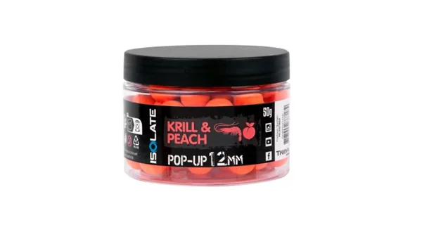 SHIMANO - Plávajúce boilie Isolate Pop-Up Krill Peach Fluoro Orange 12 mm 50 g