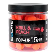 SHIMANO - Plávajúce boilie Isolate Pop-Up Krill Peach Fluoro Orange 15 mm 80 g