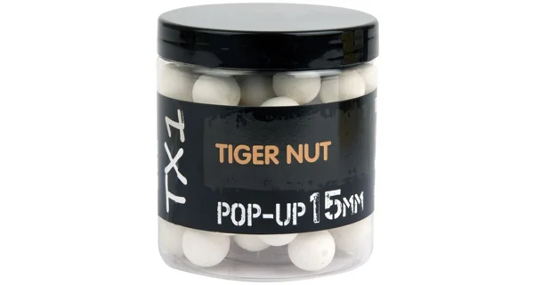 SHIMANO - Plávajúce Boilie TX1 Pop Up Tiger Nut Fluoro White 12 mm 50 g
