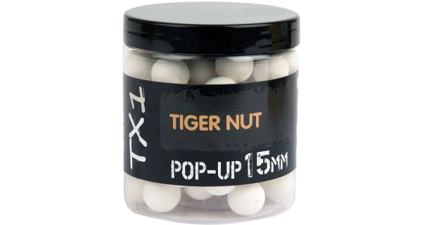 SHIMANO - Plávajúce boilie X1 Tiger Nut Pop-Up Fluoro White 15 mm 100 g