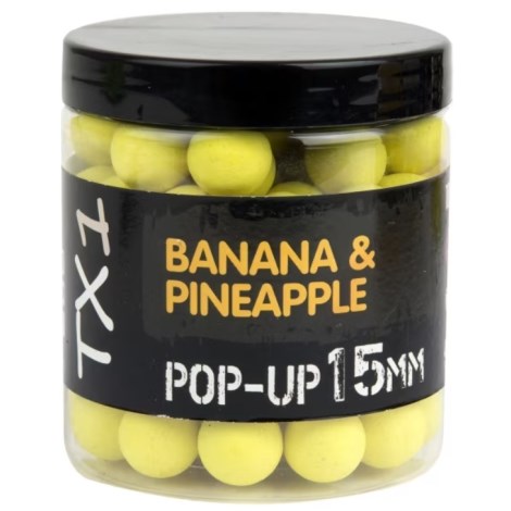 SHIMANO - Plávajúce boilies Bait TX1 Pop-up Banana & Pineapple 12 mm Fluoro Yellow 50 g