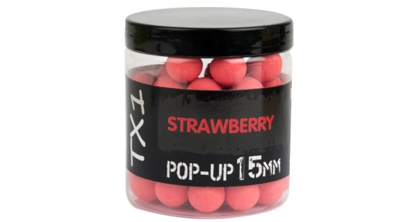 SHIMANO - Plávajúce boilies Bait TX1 Pop-up Strawberry Fluoro Red 12 mm 50 g