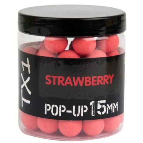 SHIMANO - Plávajúce boilies Bait TX1 Pop-up Strawberry Fluoro Red 12 mm 50 g