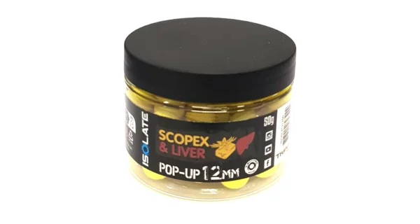 SHIMANO - Plávajúce boilies Isolate Pop-Up Scopex Liver 12 mm 50 g
