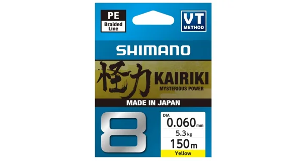 SHIMANO - Šnúra Kairiki 8 Yellow 0,23 mm 22,5 kg 150 m