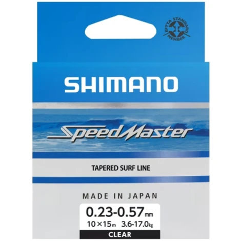 SHIMANO - Šokový vlasec Line Speedmaster Surf Taper ID 0,26 - 0,57 mm 10x15 m Clear