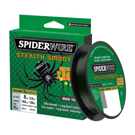 SPIDERWIRE - Šnúra Stealth Smooth 12 zelená 150 m 0,06 mm 5,4 kg