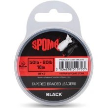 SPOMB - Ujímaný šokový vlasec Tapered Braided Leaders 50-20 lb 3x10 m Čierny