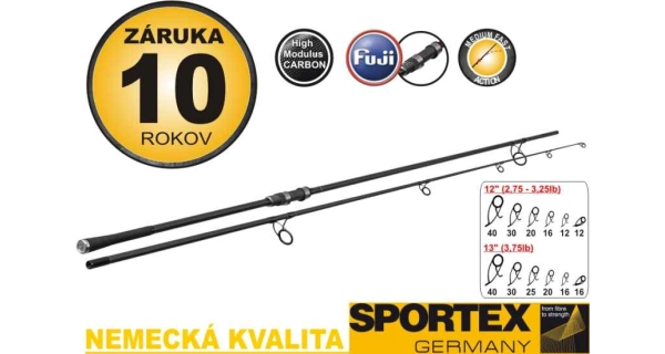 SPORTEX - Kaprový prút DNA Carp 3,66 m 2,75 lb korková rukoväť