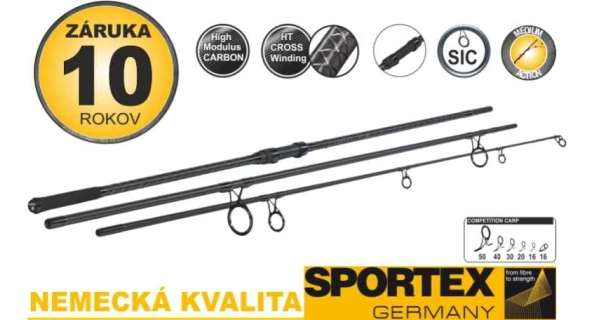 SPORTEX - Prút Competition Carp CS-4 3,65 m 3 lb M80 3 diely 2 ks
