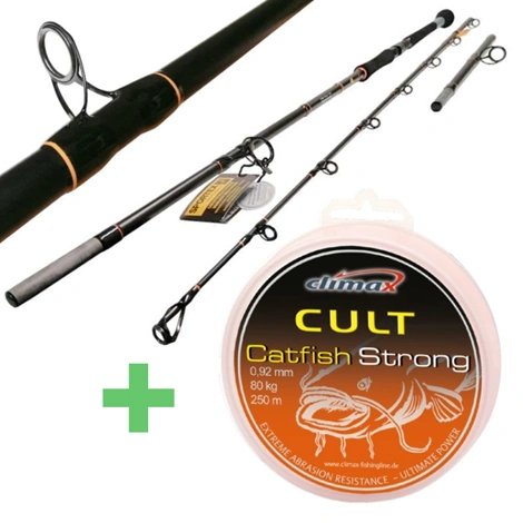 SPORTEX - Set sumcový prút Catfire Transform 2,7 m - 3,2 m 150-300 g + šnúra CLIMAX CULT Catfish Strong 280 m 0,75 mm