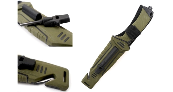 SPORTS - Nôž Nighshade olivový s puzdrom 25 cm + podpaľovač