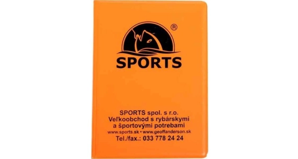 SPORTS - Obal na rybárske doklady oranžový