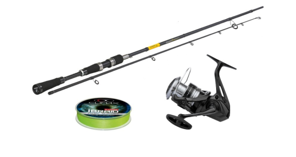 SPORTS - Prút Sportex Black Pearl GT-3 2,1 m 20 g + Navijak Shimano Aero BB C3000 + šnúra
