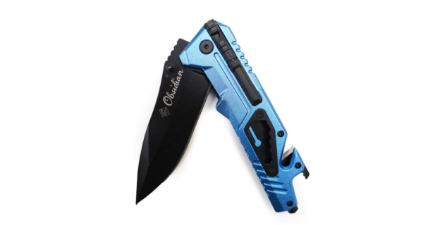 SPORTS - Skladací nôž Obsidian Modrý 22 cm + podpaľovač