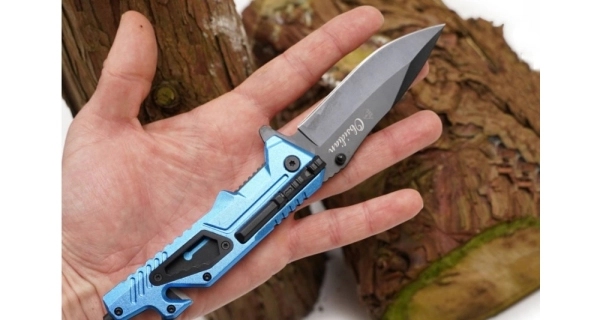 SPORTS - Skladací nôž Obsidian Modrý 22 cm + podpaľovač