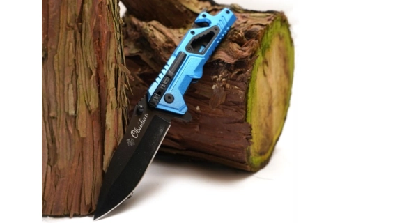 SPORTS - Skladací nôž Obsidian Modrý 22 cm + podpaľovač