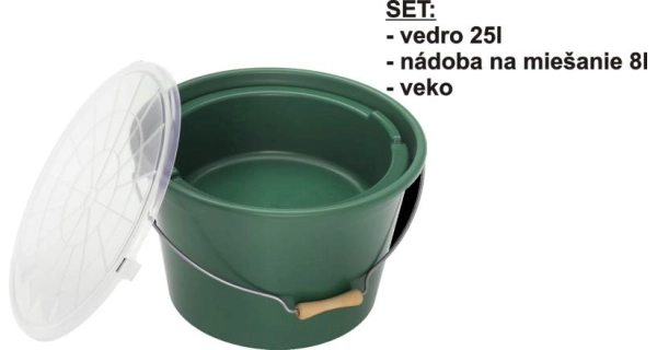SPORTS - Vedro na krmivo 25 l + miska + veko