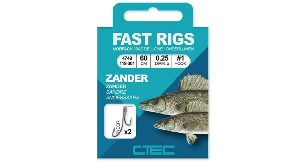 SPRO - Hotový náväzec C-Tec Zander Ryder Hookrigs 0,20 mm 60 cm veľ. 4