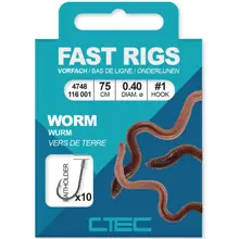 SPRO - Hotový náväzec na úhora C-Tec Worm Baitholder Hook Rigs 75 cm 0,22 mm veľ. 10 10 ks