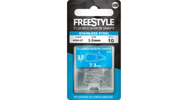 SPRO - Karabínka Reload Stainless Steel Fluorocarbon Snaps 3,5 mm 9,5 kg 10 ks