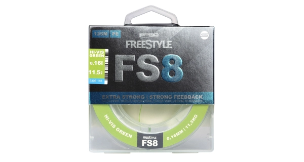 SPRO - Šnúra FreeStyle FS8 Braid Hi-Vis Green 0,08 mm 125 m