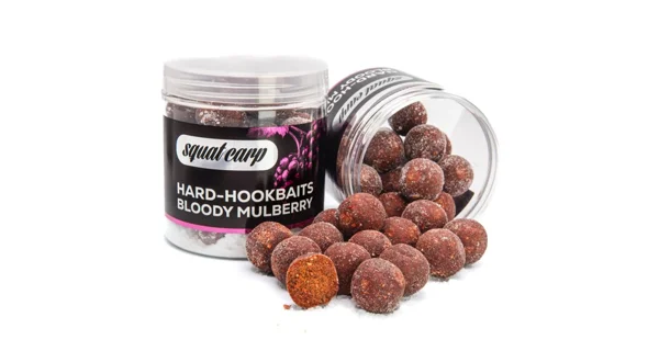 SQUAT CARP - Boilies v morskej soli Hard Hookbaits Bloody Mulberry 20 mm