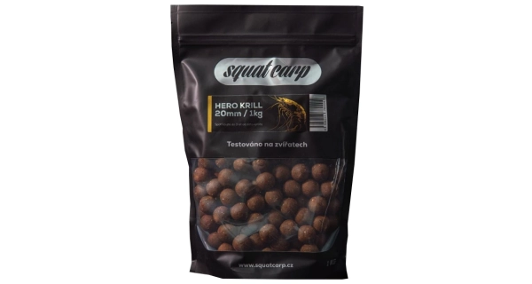 SQUAT CARP - Hotové boilies Hero Krill 1 kg 24 mm