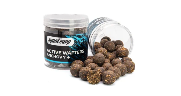 SQUAT CARP - Neutrálne vyvážené boilies wafters 30 mm 250 g Anchovy+