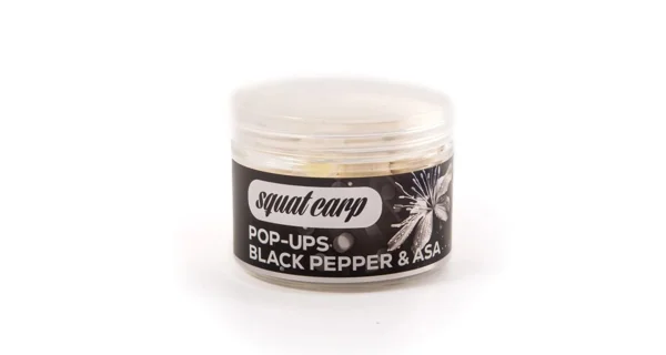 SQUAT CARP - Plávajúce boilies Pop Up 16 mm 60 g Black Pepper & Asa