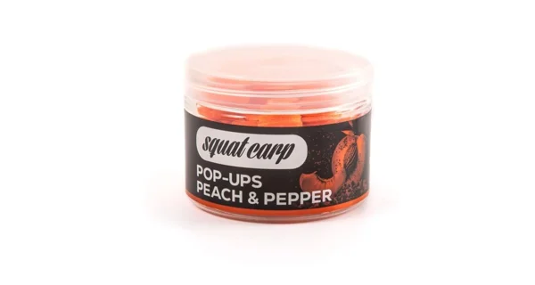 SQUAT CARP - Plávajúce boilies Pop Up 16 mm 60 g Peach & Pepper