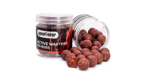 SQUAT CARP - Rozpustné neutrálne vyvážené boilies Active Wafters Big Boss 20 mm 150 g