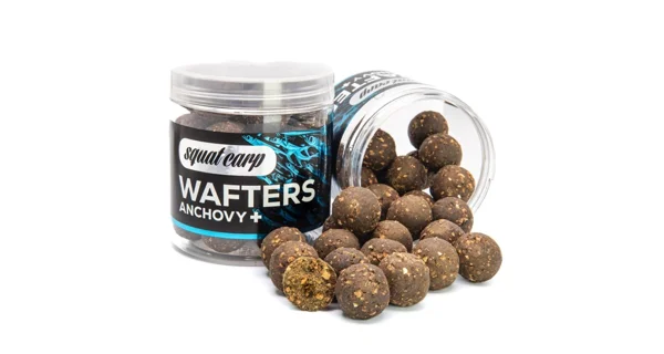 SQUAT CARP - Vyvážené boilies Wafters Anchovy+ 20 mm
