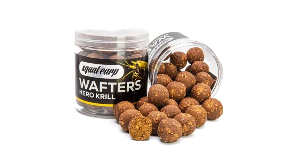 SQUAT CARP - Vyvážené boilies Wafters Hero Krill 18 mm