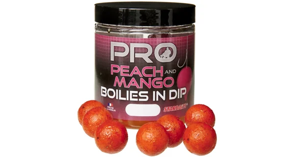 STARBAITS - Boilies v dipe Probiotic Broskyňa mango 24 mm 150 g