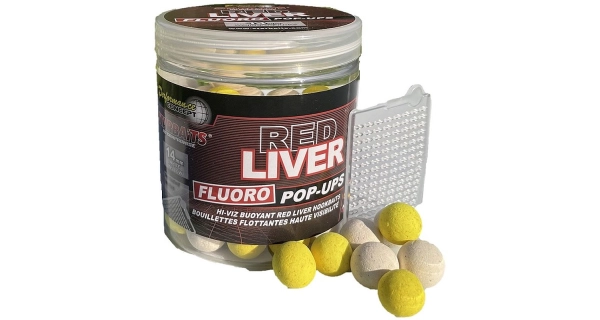 STARBAITS - Plávajúce boilies Fluo Red Liver 20 mm 80 g