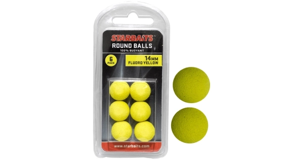 STARBAITS - Round balls 14 mm žltá (plávajúca gulička) 6 ks