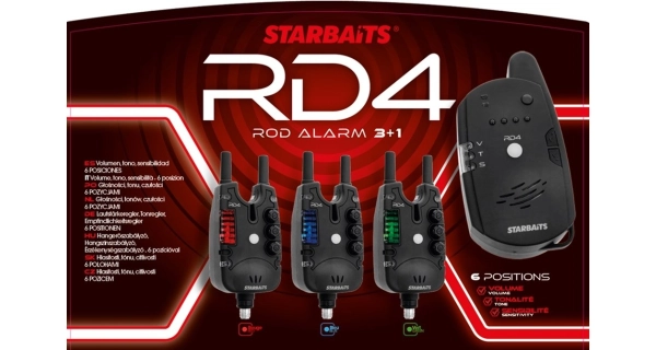STARBAITS - Sada RD4 signalizátorov + príposluch 3+1