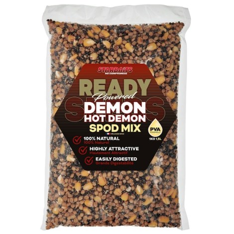 STARBAITS - Zmes partiklov Ready Seeds Hot Demon Spod Mix 1 kg