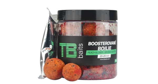 TB BAITS - Boosterované boilies Peach Liver 20-24 mm 120 g